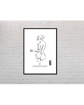 LineArt Life Drawing No8 Black