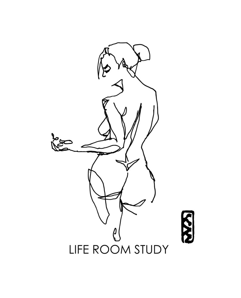 LineArt Life Drawing No8 Black