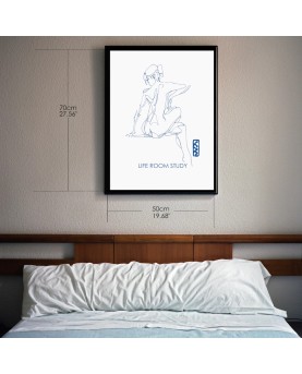 LineArt Life Drawing No13 Blue