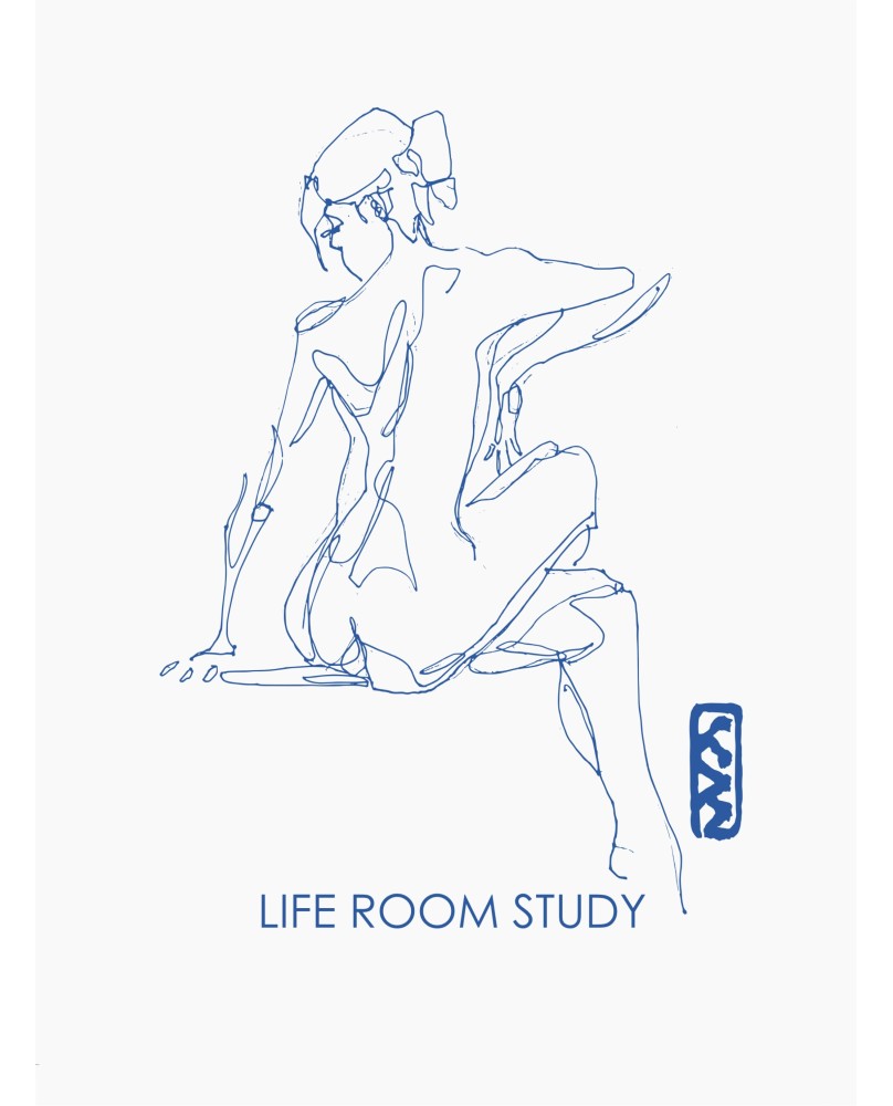 LineArt Life Drawing No13 Blue
