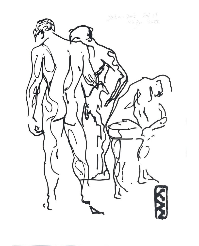 LineArt Life Drawing No3 Black