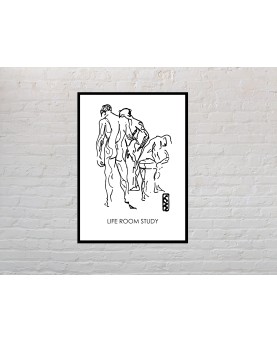 LineArt Life Drawing No3 Black